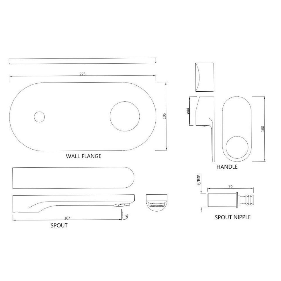 Ornamix Prime Chrome Exposed Part Single Lever Concealed Mixer