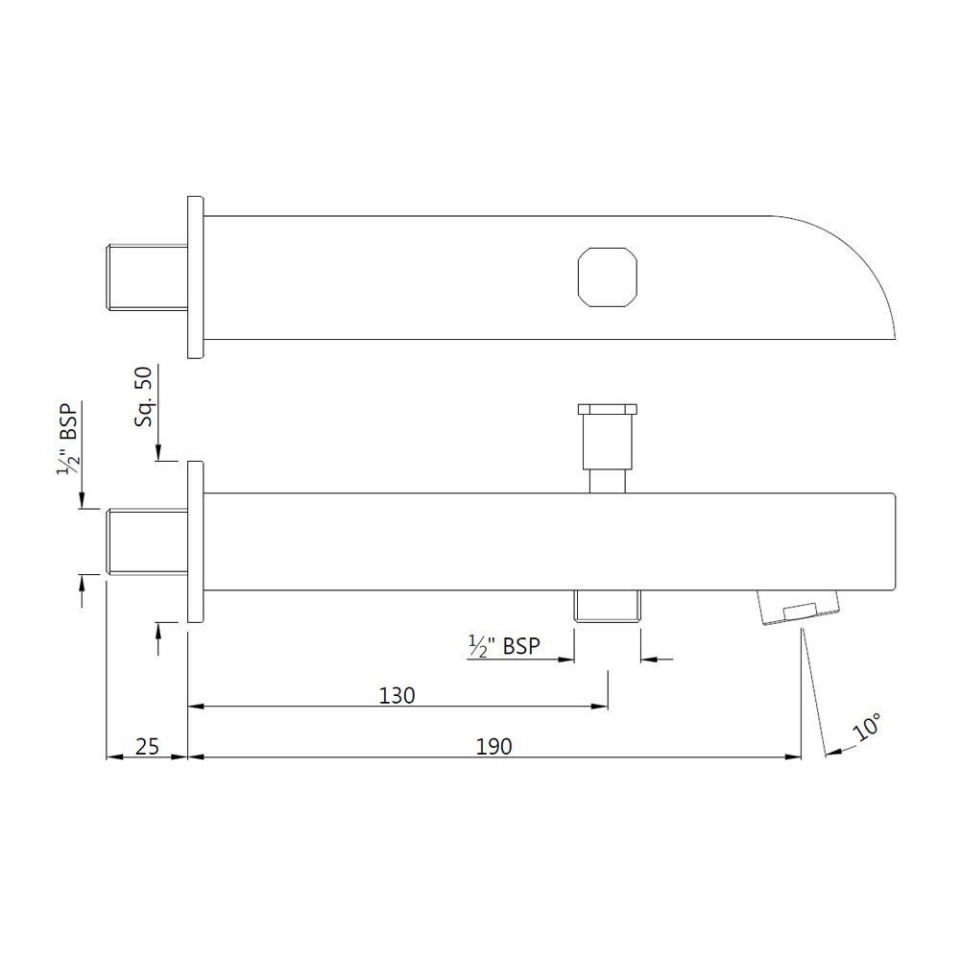 Alive Bath Tub Spout with Hand Shower provision Jaquar