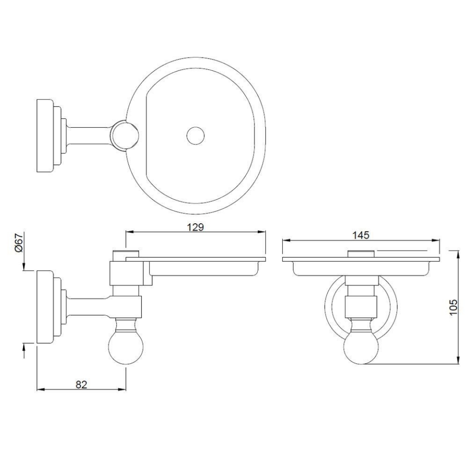 Queen's Polycarbonate Round Soap Dish Holder for Toilets