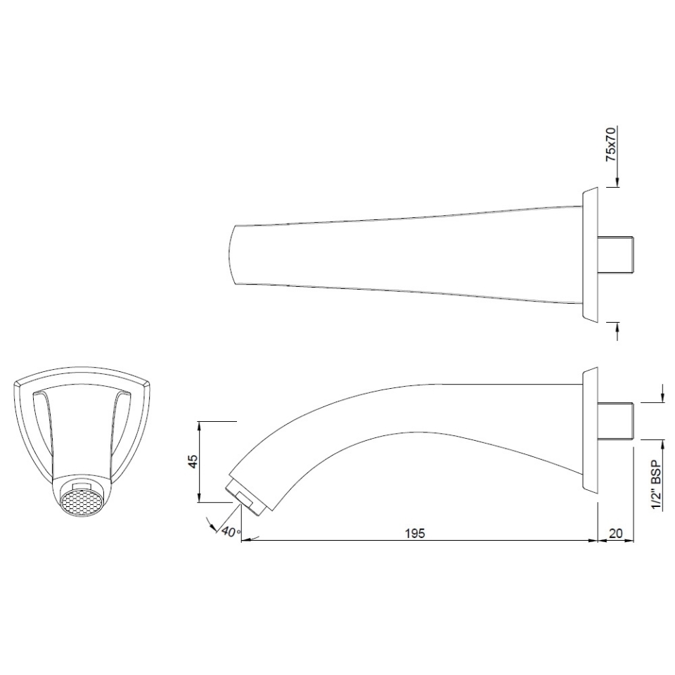 ARC Chrome Color Finish Bath Tub Spout SPJCHR87429
