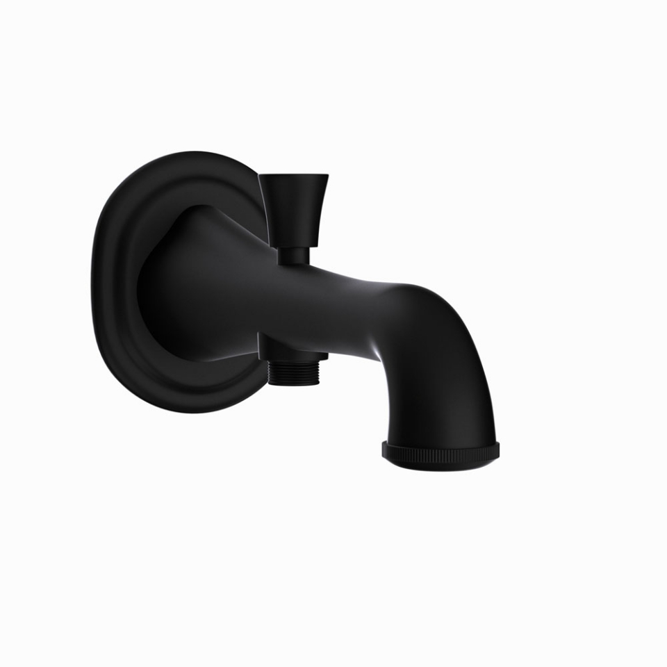 Picture of Bath Tub Spout with Button attachment - Black Matt