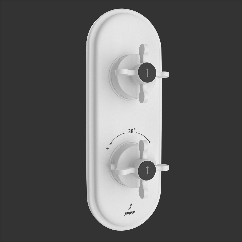 Thermostatic Shower Mixer Exposed Part White Matt JAQUAR Jaquar
