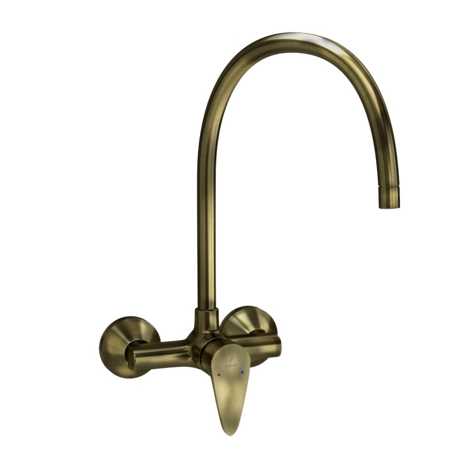 Chrome Wall Sink Mixer with Swan Neck Spout JAQUAR