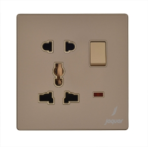 Picture of Universal Switched Socket With Indicator - Gold