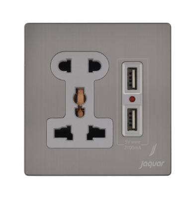 Picture of Universal Socket With Indicator With Double Usb 2.1A