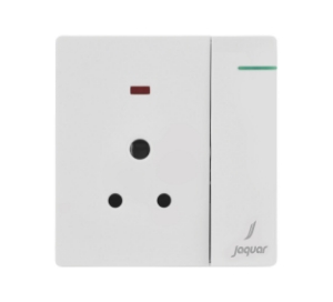 Picture of Three Pin Socket With Indicator And Big Switch -White
