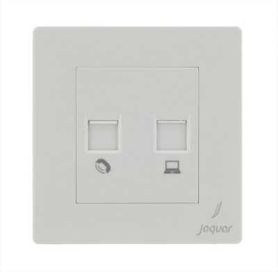 Picture of Telephone & Computer Socket - White