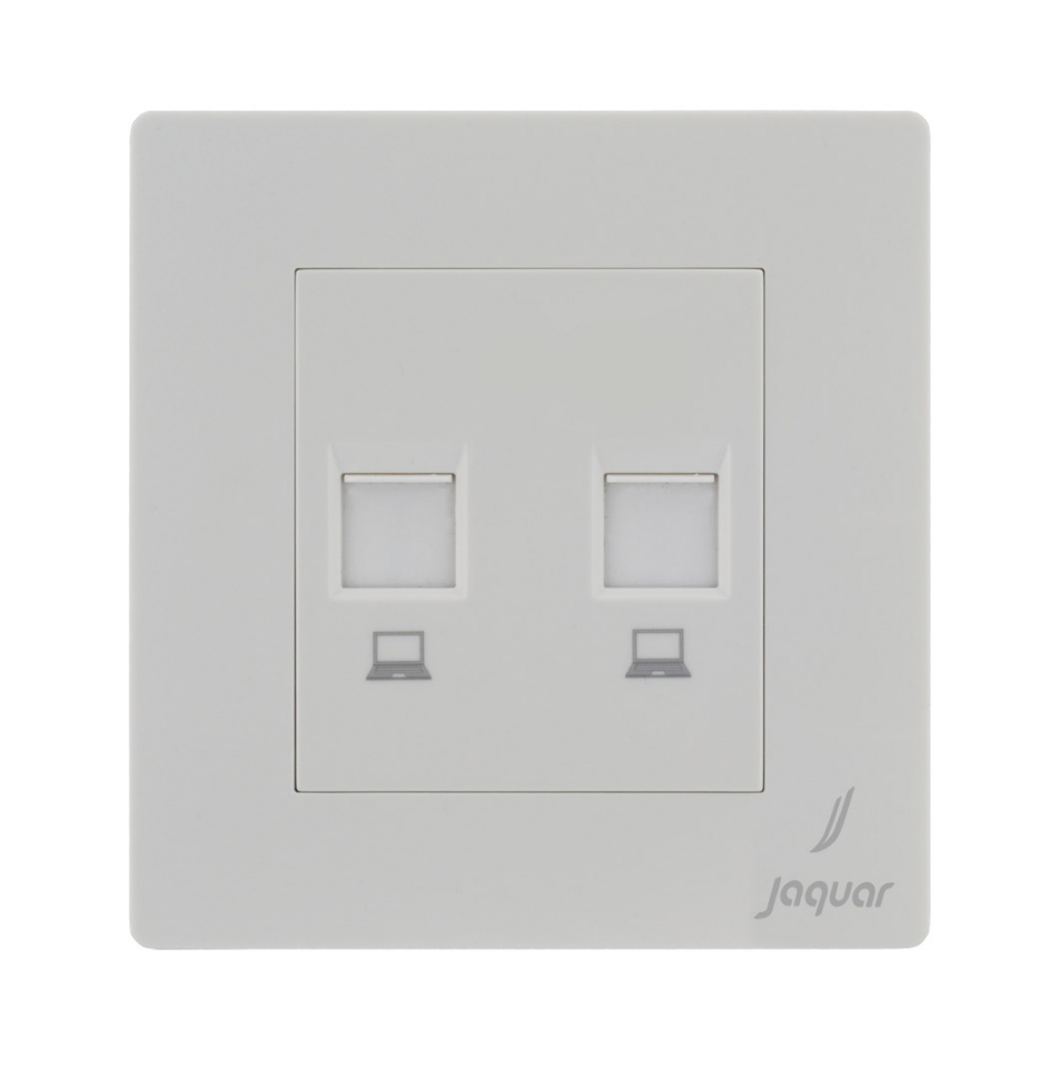 Picture of Double Computer Socket - White