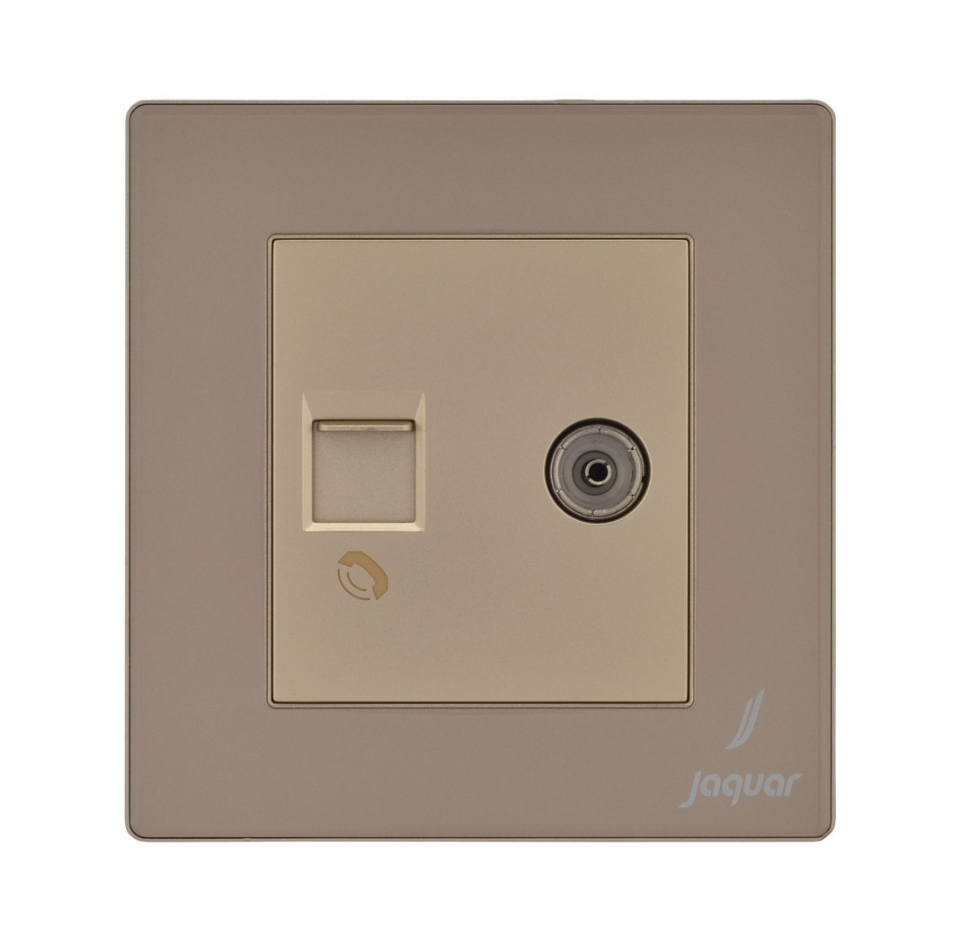 Picture of Television & Telephone Socket - Gold