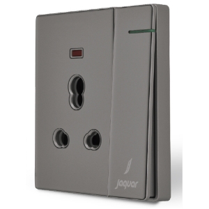 Picture of Three Pin Socket With Indicator And Big Switch - Grey
