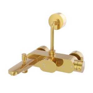 Picture of Exposed Thermostatic Bath & Shower Mixer 3-in-1  System - Gold Bright PVD