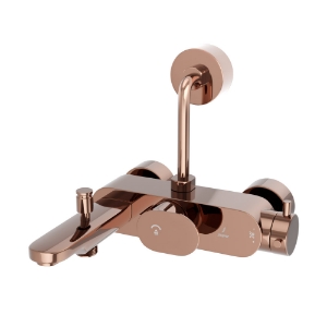 Picture of Exposed Thermostatic Bath & Shower Mixer 3-in-1  System - Blush Gold PVD