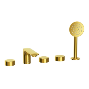 Picture of 5-Hole Bath Tub Mixer - Gold Bright PVD