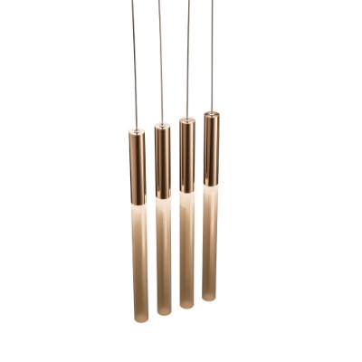 Picture of Lights Pendant Lamp with Clear Acrylic Tube in Auric Gold Finish
