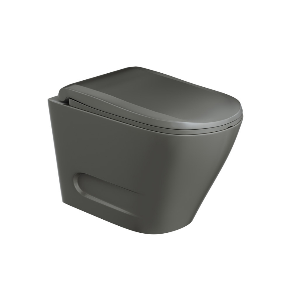 Rimless Blind Installation Wall Hung WC - Grey Matt