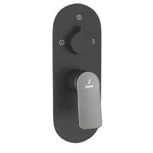 Picture of Aquamax Exposed Part Kit of Single Lever Shower Mixer with 3-way diverter - Lever: Black Chrome | Body: Black Matt