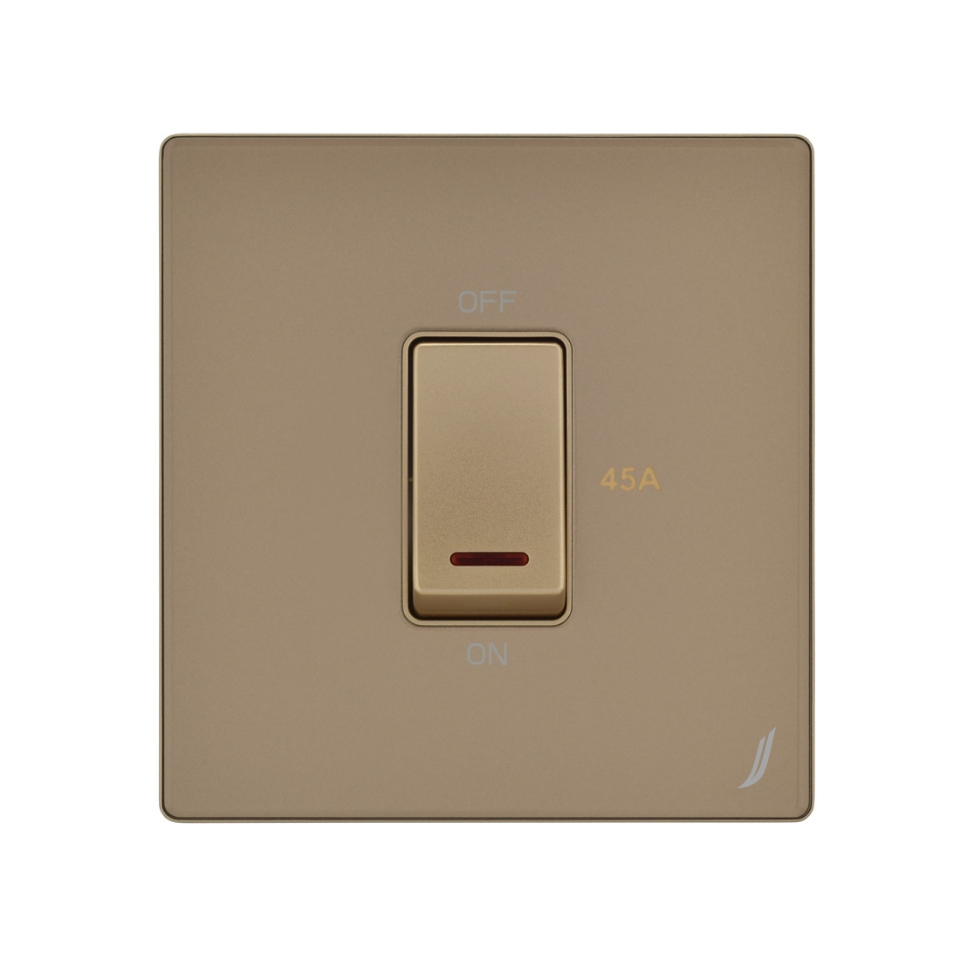 One Gang 45A Dp Switch - Gold