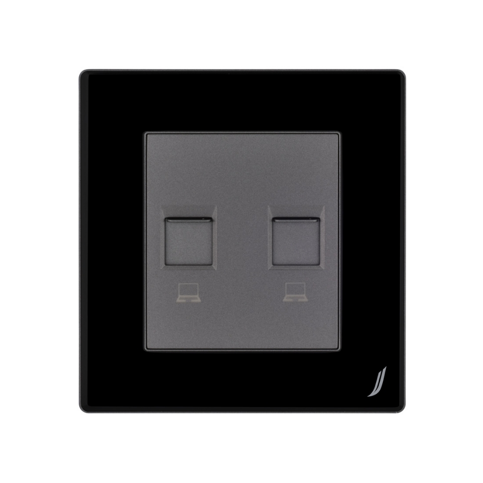 Picture of Double Computer Socket - Black