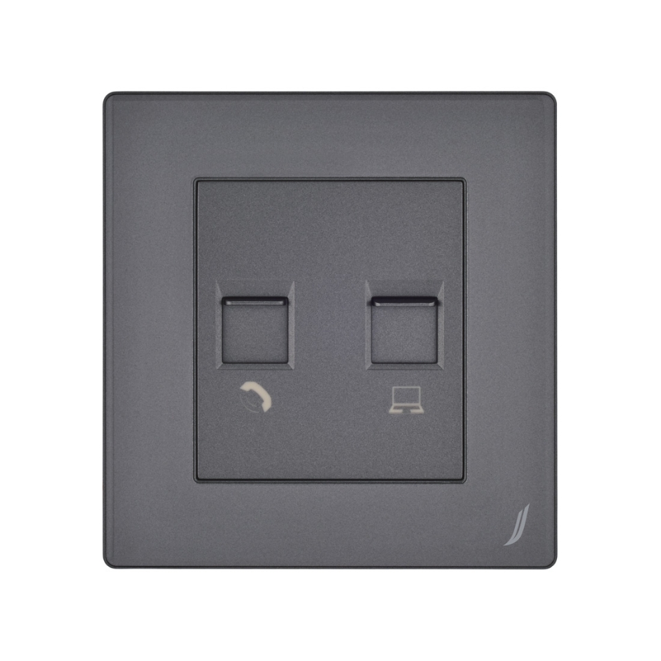 Picture of Telephone & Computer Socket - Grey