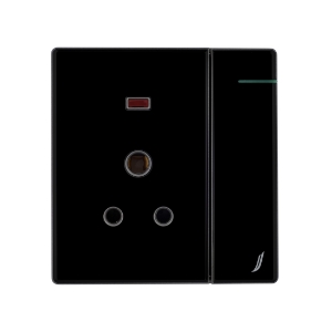Picture of Three Pin Socket With Indicator And Big Switch - Black