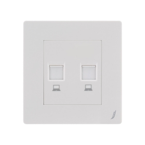 Picture of Double Computer Socket - White