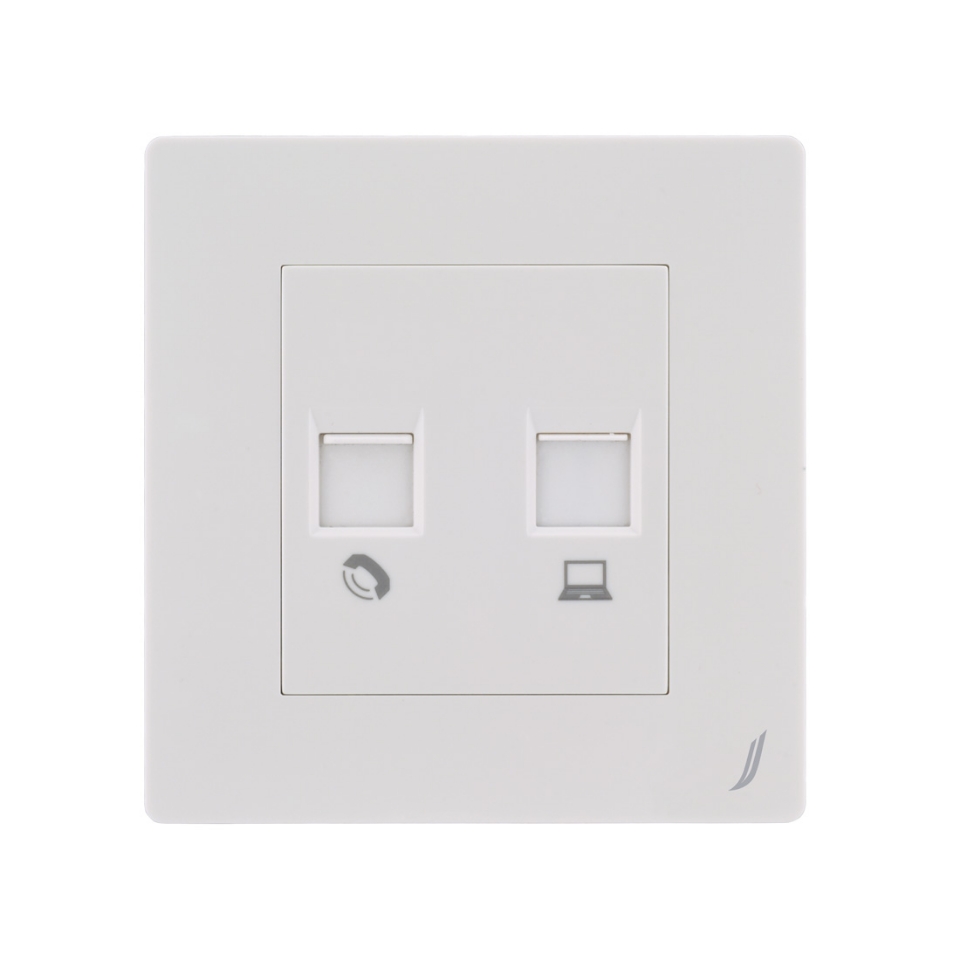 Picture of Telephone & Computer Socket - White