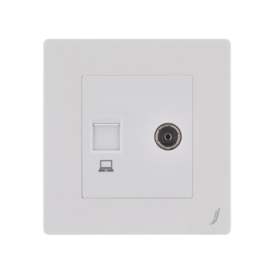 Picture of Television & Computer Socket - White