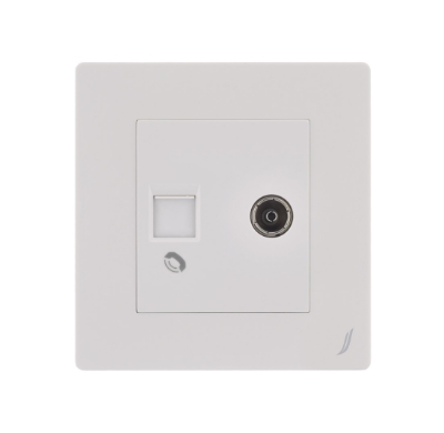 Picture of Television & Telephone Socket - White