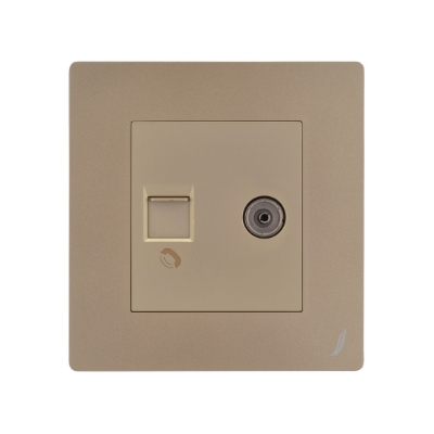 Picture of Television & Telephone Socket - Gold