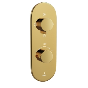 Picture of Aquamax Thermostatic Shower Mixer With 3-Way Diverter - Gold Bright PVD