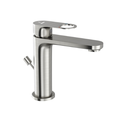 Picture of Single Lever Basin Mixer with Popup -Stainless Steel
