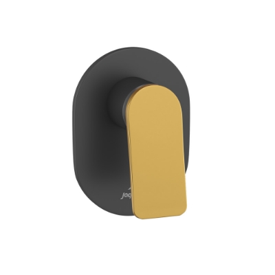 Picture of Single Lever Exposed Parts Kit of Deusch Mixer - Lever: Gold Matt PVD | Body: Black Matt