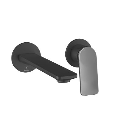 Picture of Exposed Parts kit of Single Lever Basin Mixer Wall Mounted - Lever: Black Chrome | Body: Black Matt
