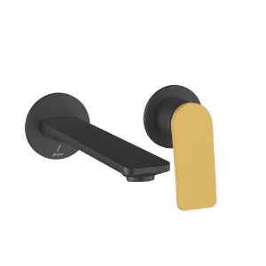 Picture of Exposed Parts kit of Single Lever Basin Mixer Wall Mounted - Lever: Gold Matt PVD | Body: Black Matt