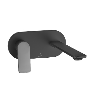 Picture of Exposed Part Kit of Left Hand Side Operated Single Lever Basin Mixer - Lever: Black Chrome | Body: Black Matt