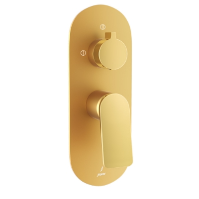 Picture of Aquamax Exposed Part Kit of Single Lever Shower Mixer with 3-way diverter -  Lever: Gold Bright PVD | Body: Gold Matt PVD