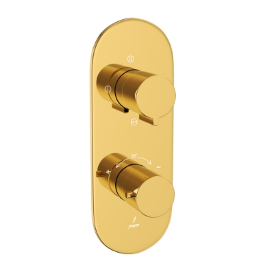 Picture of Aquamax Thermostatic Shower Mixer With 3-Way Diverter - Gold Bright PVD