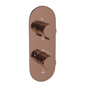 Picture of Aquamax Thermostatic Shower Mixer With 3-Way Diverter - Blush Gold PVD