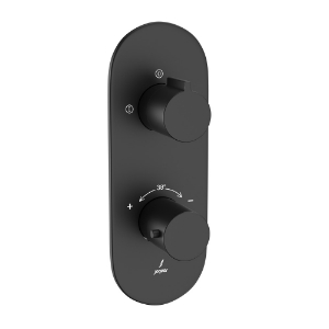 Picture of Aquamax Exposed Part Kit of Thermostatic Shower Mixer with 2-way diverter - Black Matt