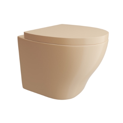 Picture of Rimless, Blind Installation Wall Hung WC - Beige Matt