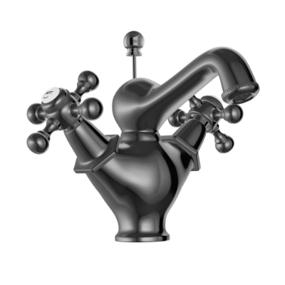 Picture of Central Hole Basin Mixer with popup waste - Black Chrome