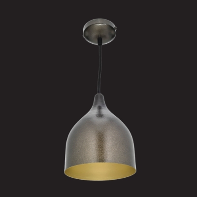 Picture of 1 Light grey powder coated aluminium half round pendant