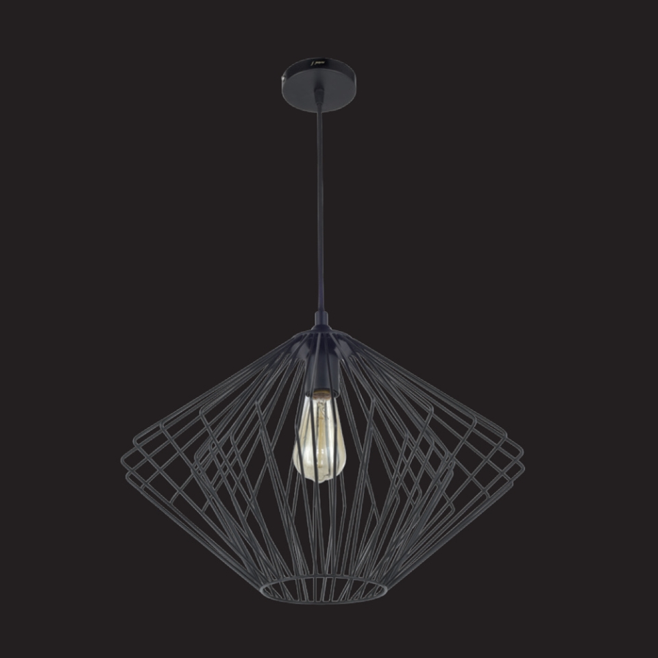 Picture of 1 Light diamond shape wire mesh pendant