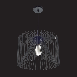 Picture of 1 Light wire mesh pendant black powder coated