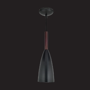Picture of 1 Light black conical pendant