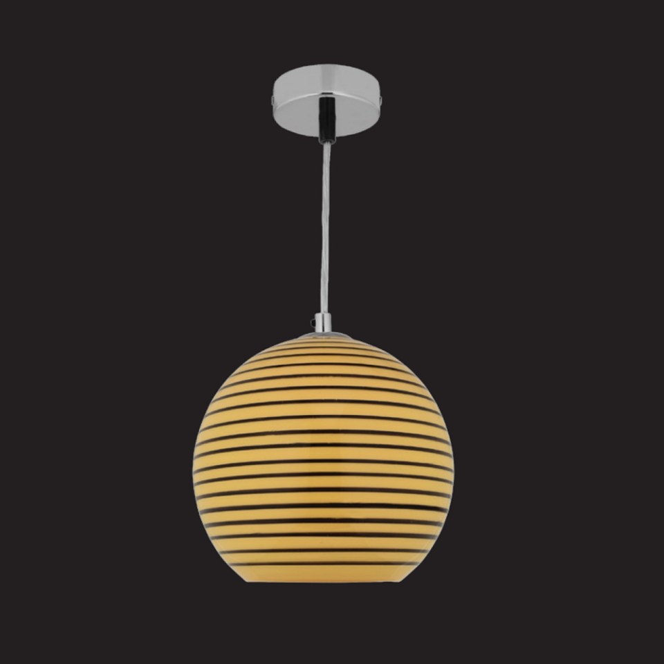 Picture of 1 Light black wave globe pendant
