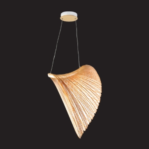 Picture of 1 Light sculpturel wooden natural finish pendant