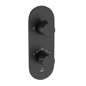 Picture of Aquamax Exposed Part Kit of Thermostatic Shower Mixer with 2-way diverter - Black Matt