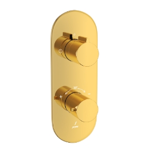 Picture of Aquamax Exposed Part Kit of Thermostatic Shower Mixer with 2-way diverter - Gold Bright PVD