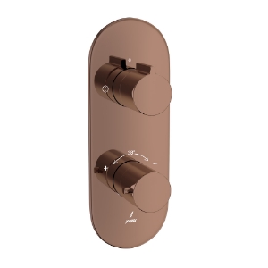Picture of Aquamax Exposed Part Kit of Thermostatic Shower Mixer with 2-way diverter - Blush Gold Bright PVD